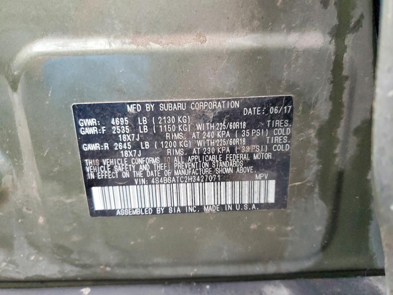 2017 Subaru Outback Touring