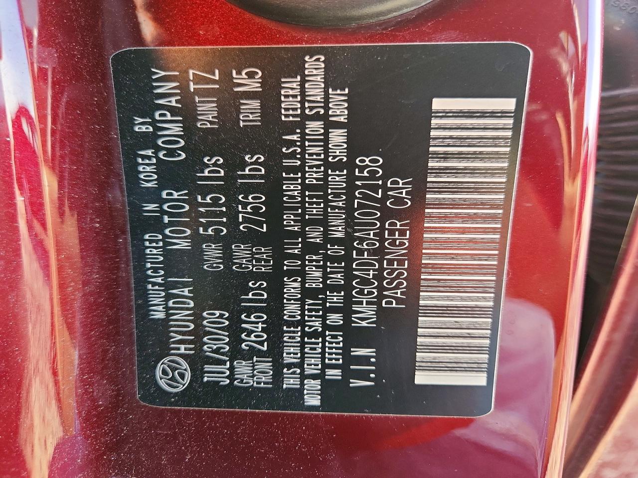 2010 Hyundai Genesis 4.6l