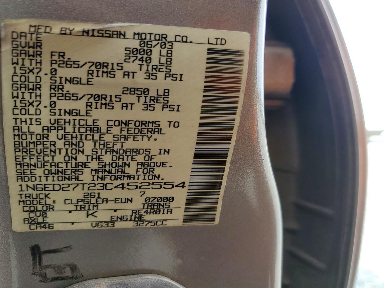 2003 Nissan Frontier Crew cab xe