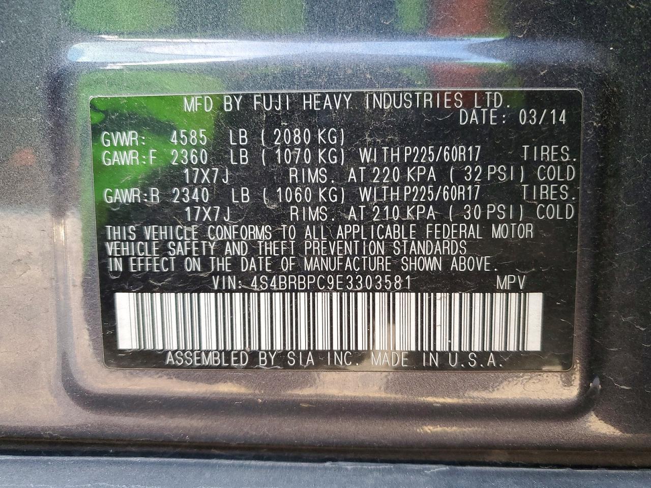 2014 Subaru Outback 2.5i Limited