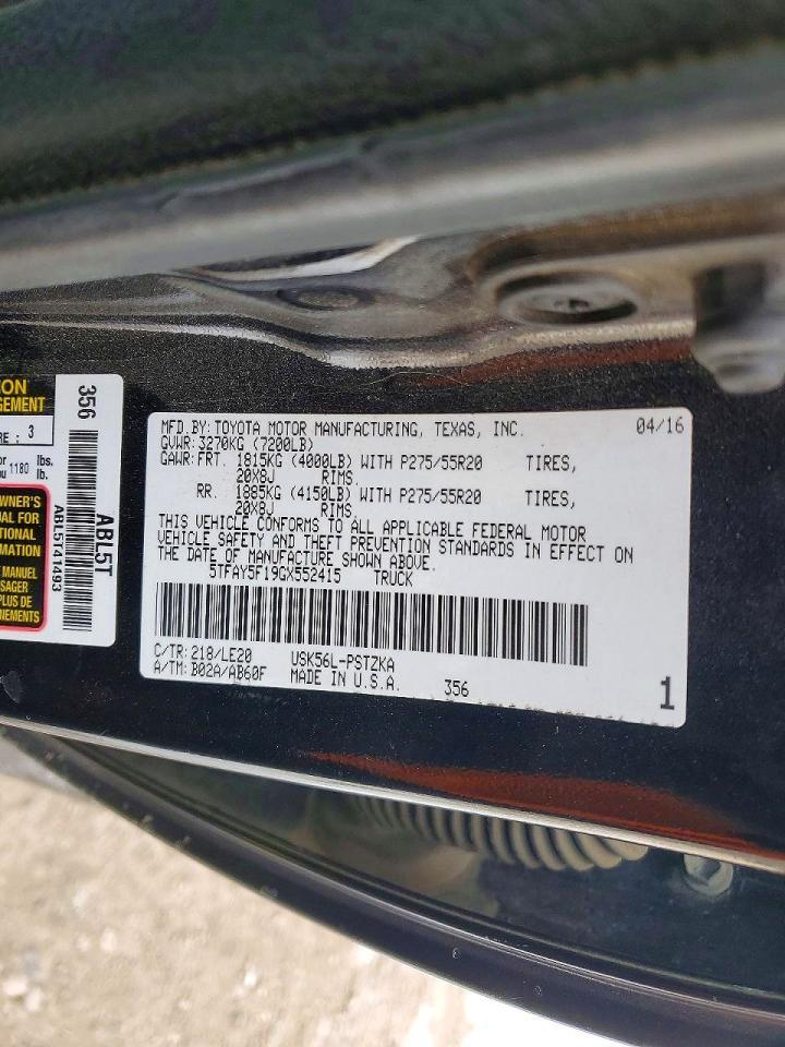 2016 Toyota Tundra Crewmax 1794