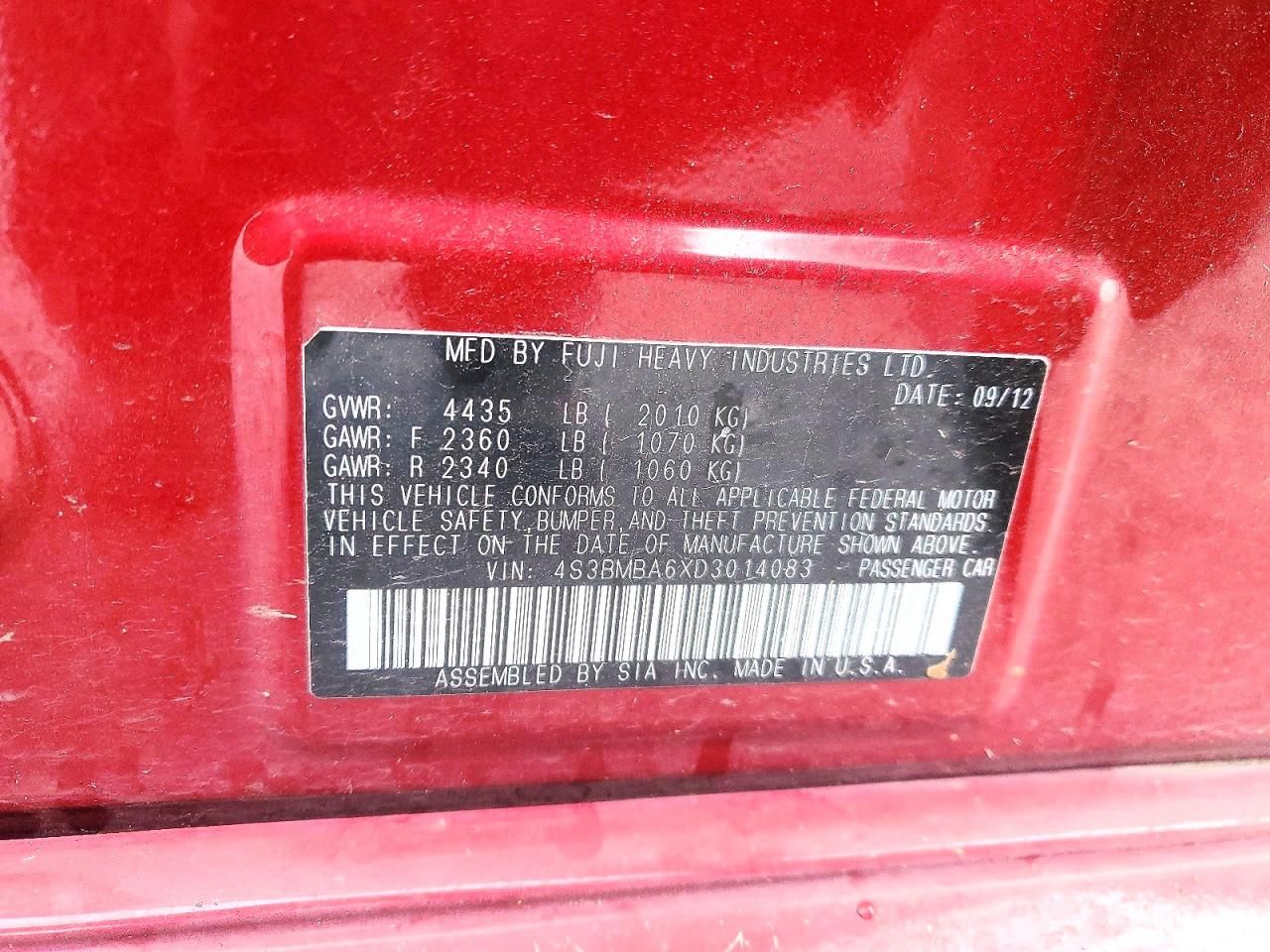 2013 Subaru Legacy 2.5i