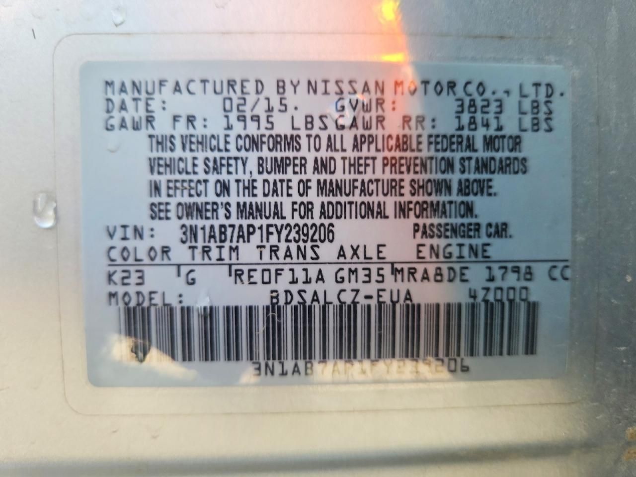 2015 Nissan Sentra s