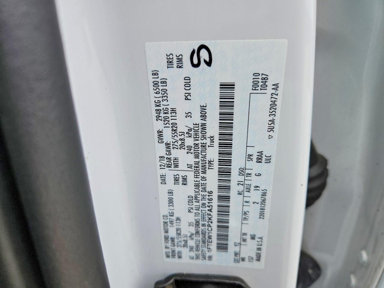 2019 Ford F150 Supercrew