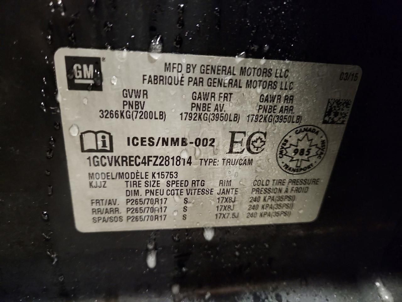 2015 Chevrolet Silverado K1500 lt