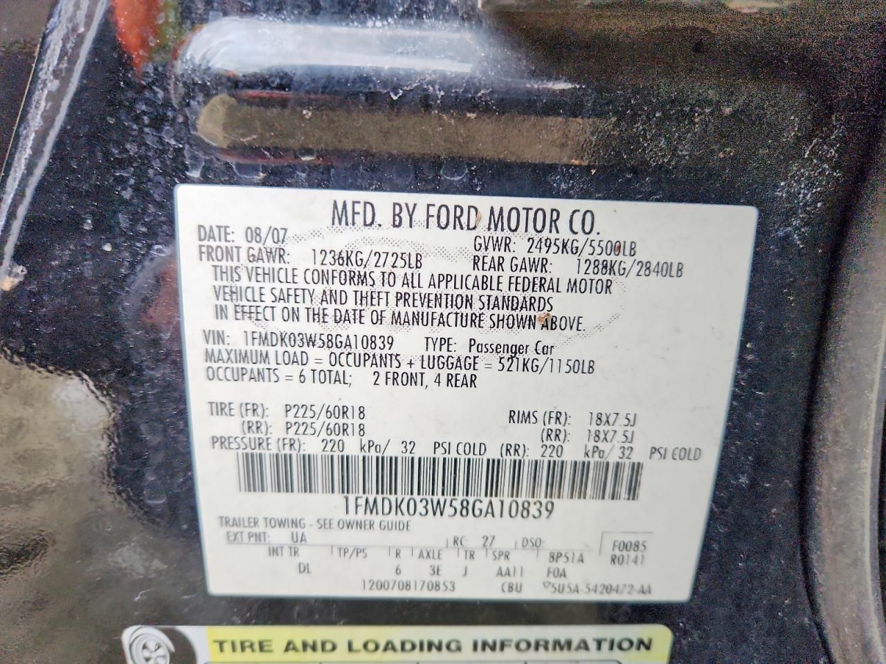 2008 Ford Taurus x Limited