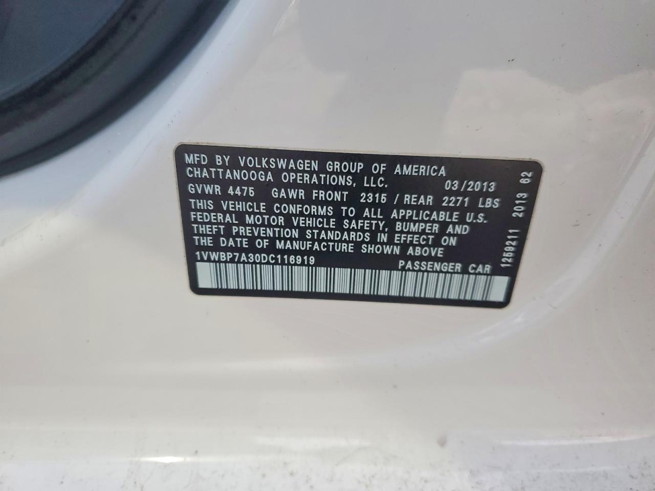 2013 Volkswagen Passat se