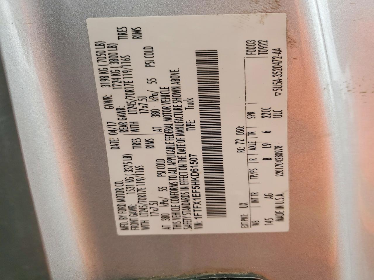 2017 Ford F150 Super cab