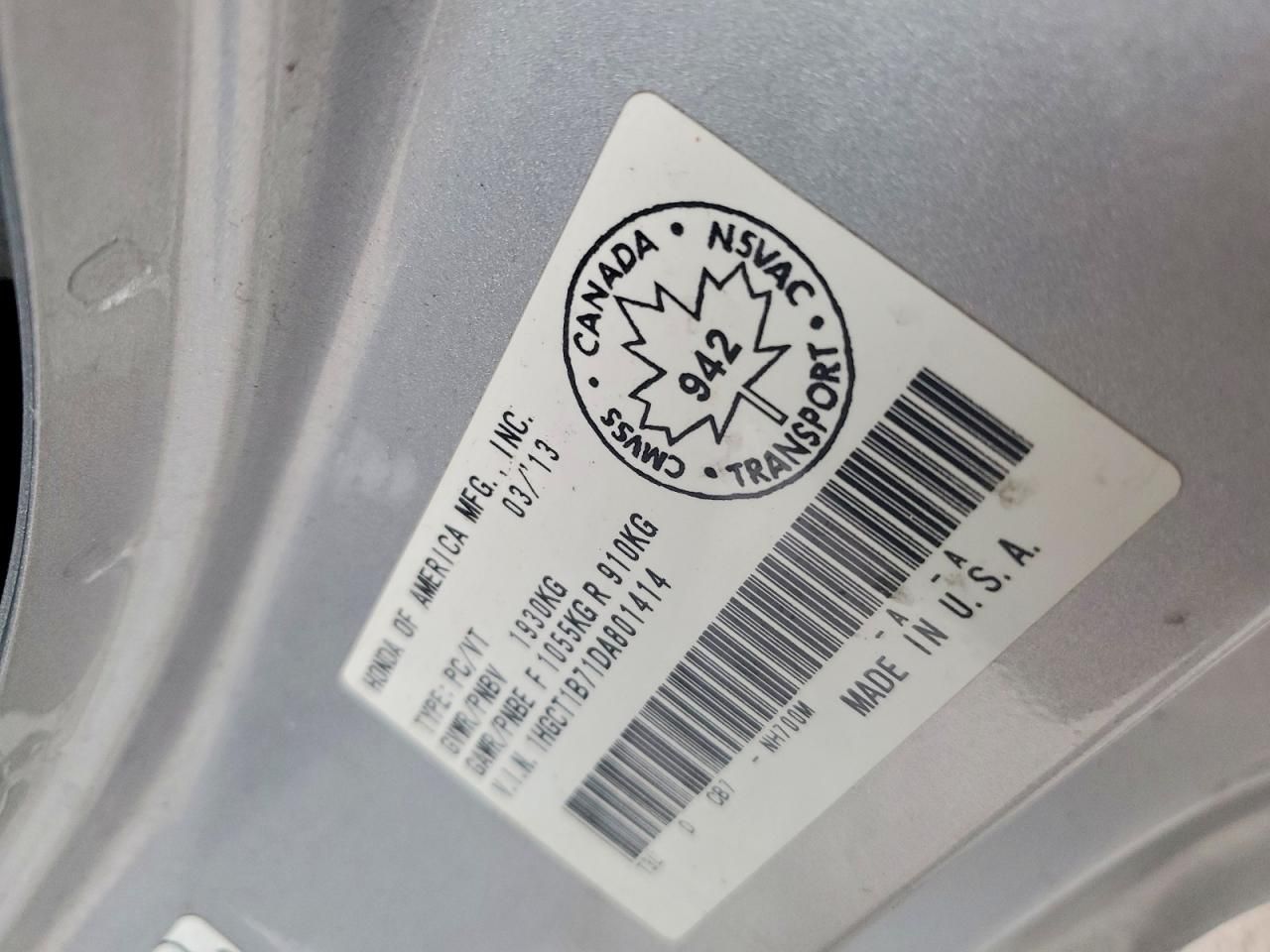 2013 Honda Accord ex