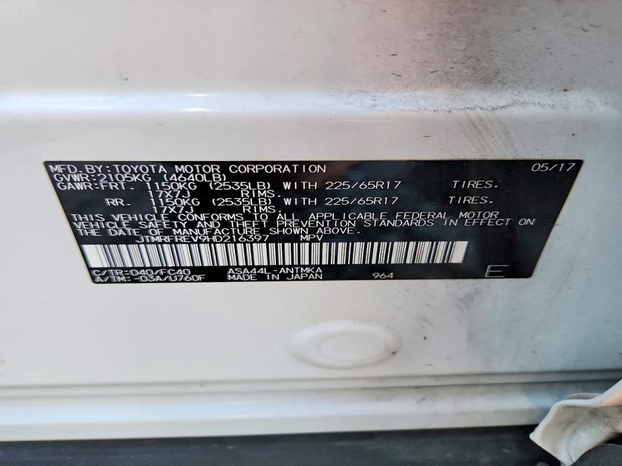 2017 Toyota Rav4 xle