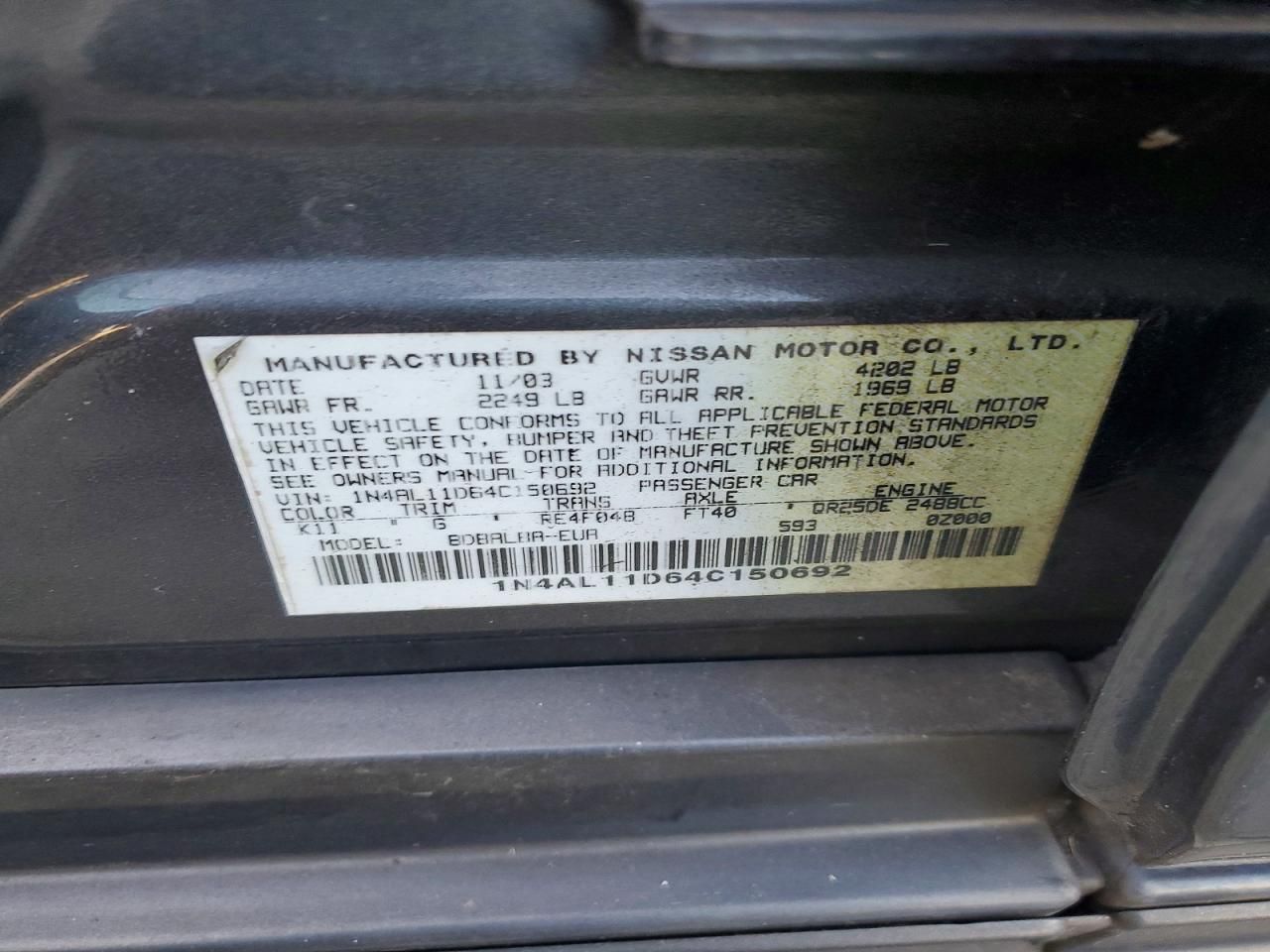 2004 Nissan Altima Base
