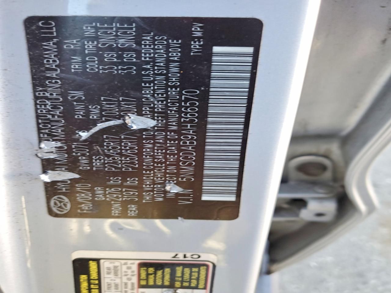 2010 Hyundai Santa fe gls