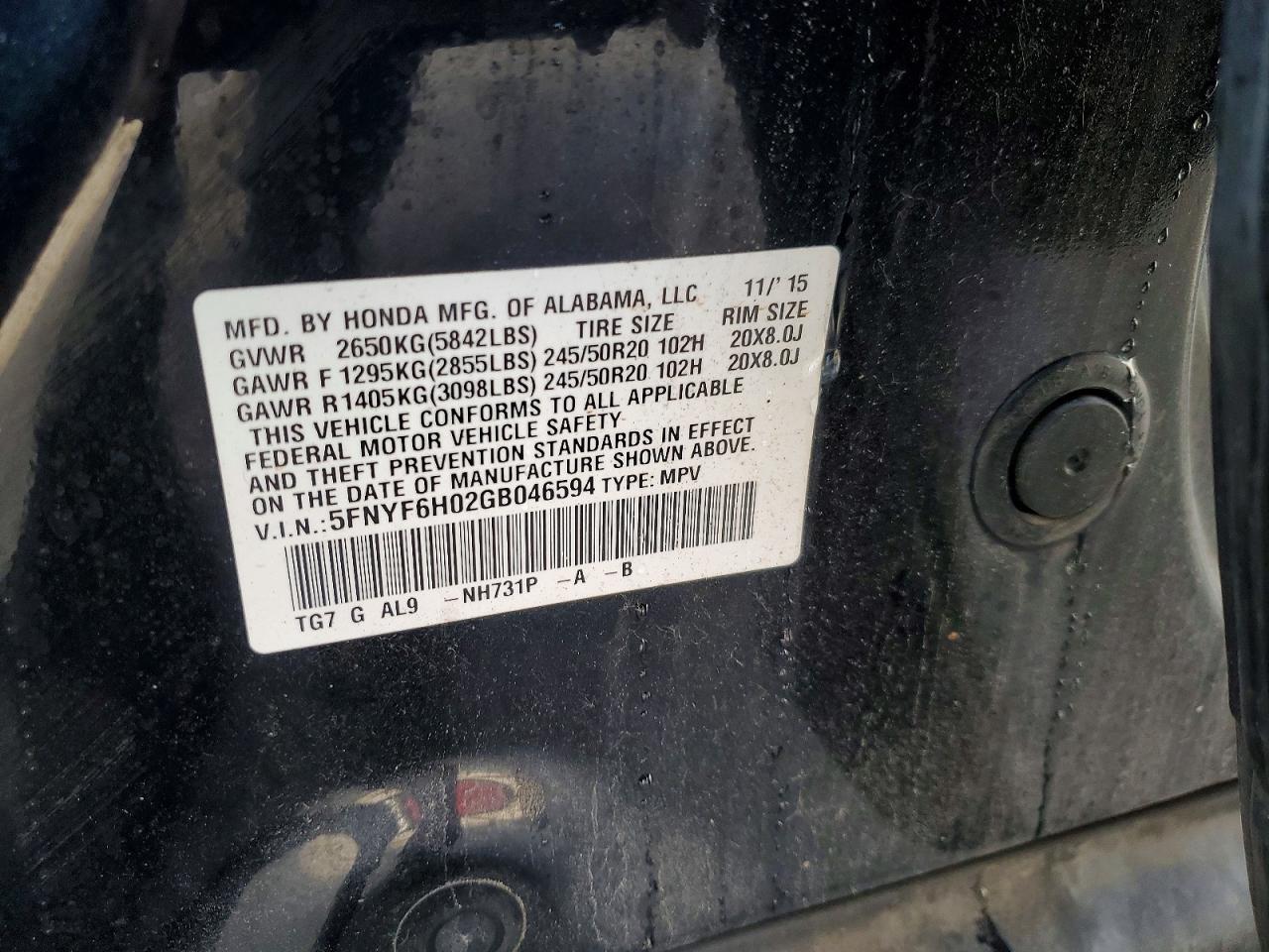 2016 Honda Pilot Elite