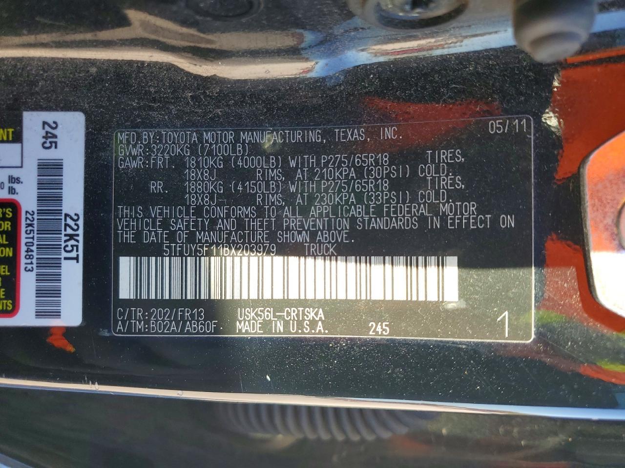 2011 Toyota Tundra Grade
