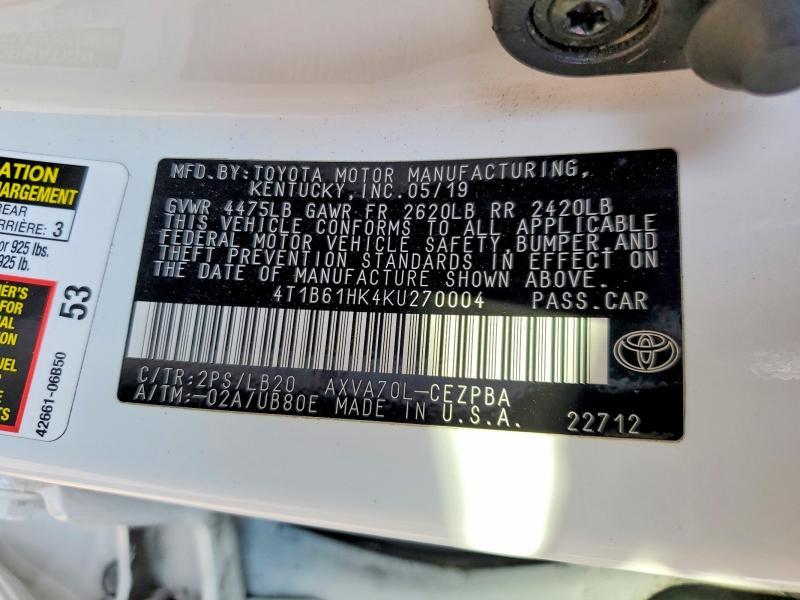 2019 Toyota Camry xse