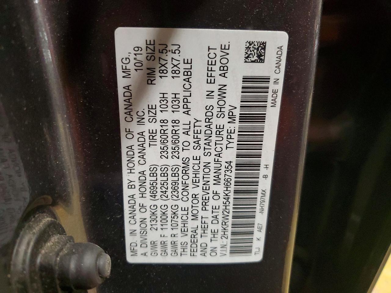 2019 Honda Cr-v ex