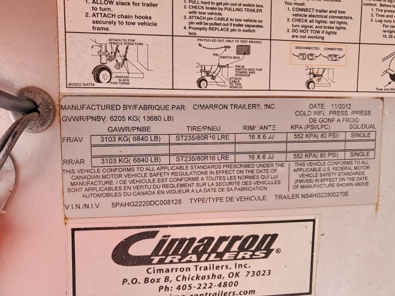 2013 Cimr Trailer-Horse Trailer