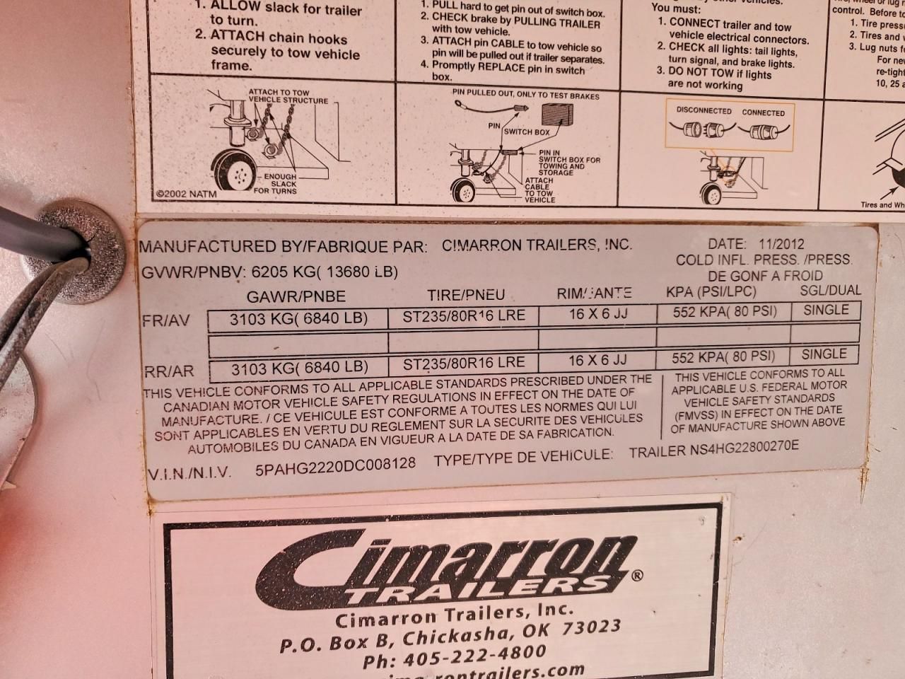 2013 Cimr Trailer-Horse Trailer