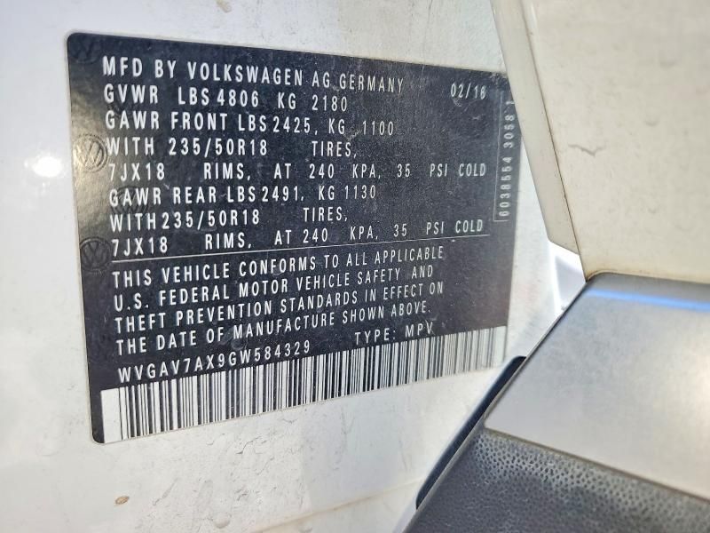 2016 Volkswagen Tiguan s