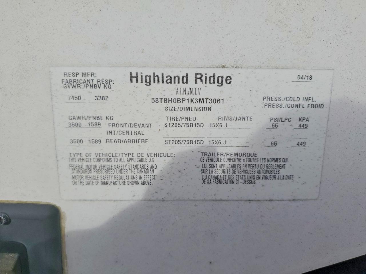 2019 Highland Ridge Mesa Ridge-Camper