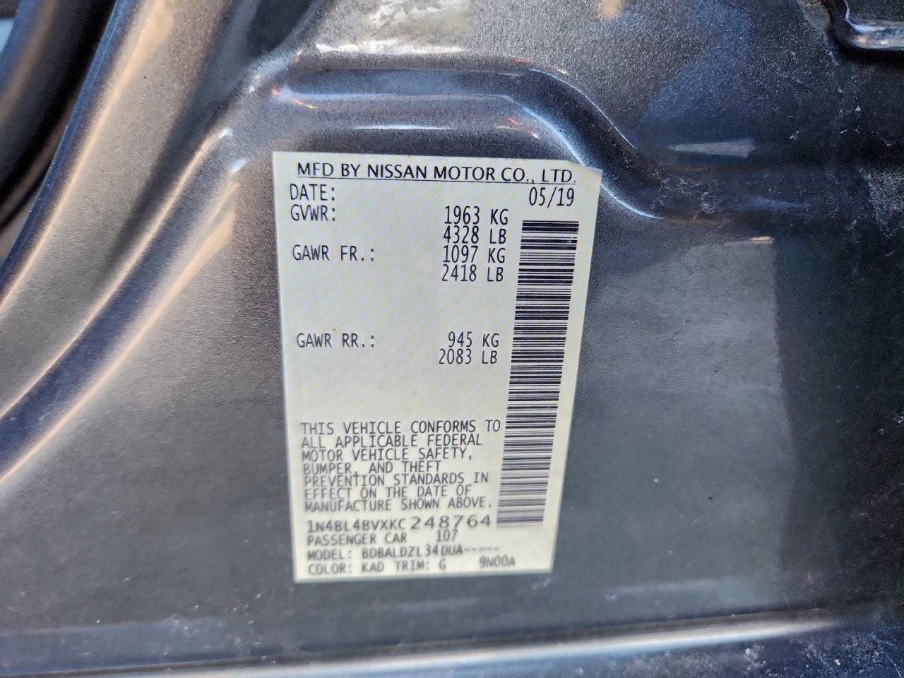 2019 Nissan Altima s