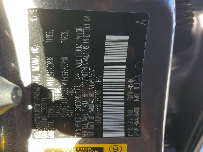 2019 Toyota Highlander se