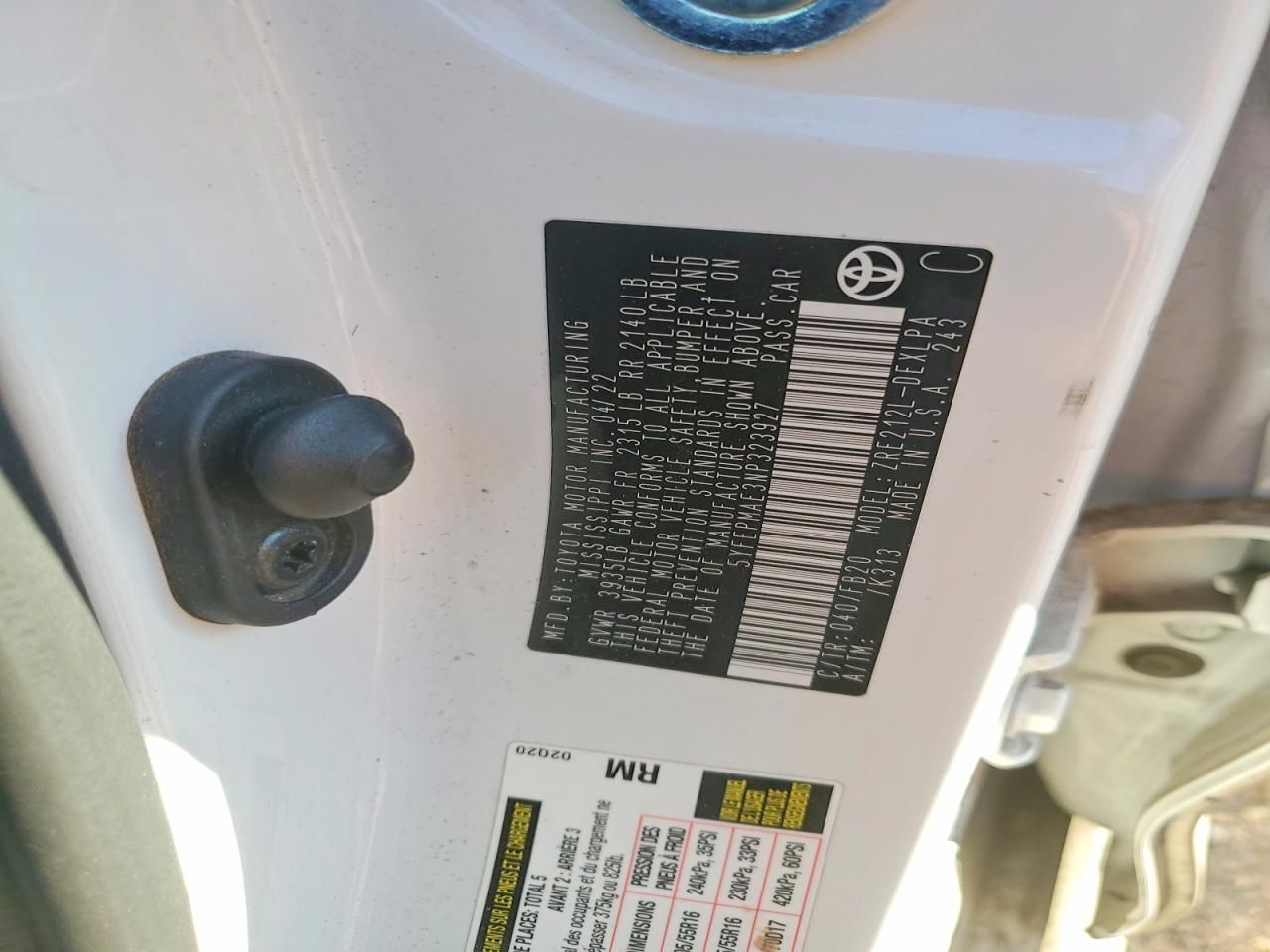 2022 Toyota Corolla le