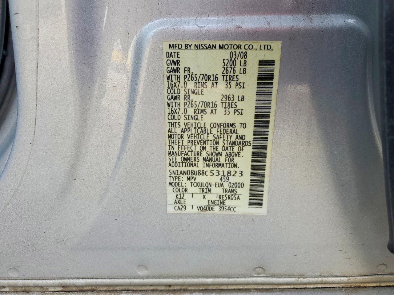 2008 Nissan Xterra off Road