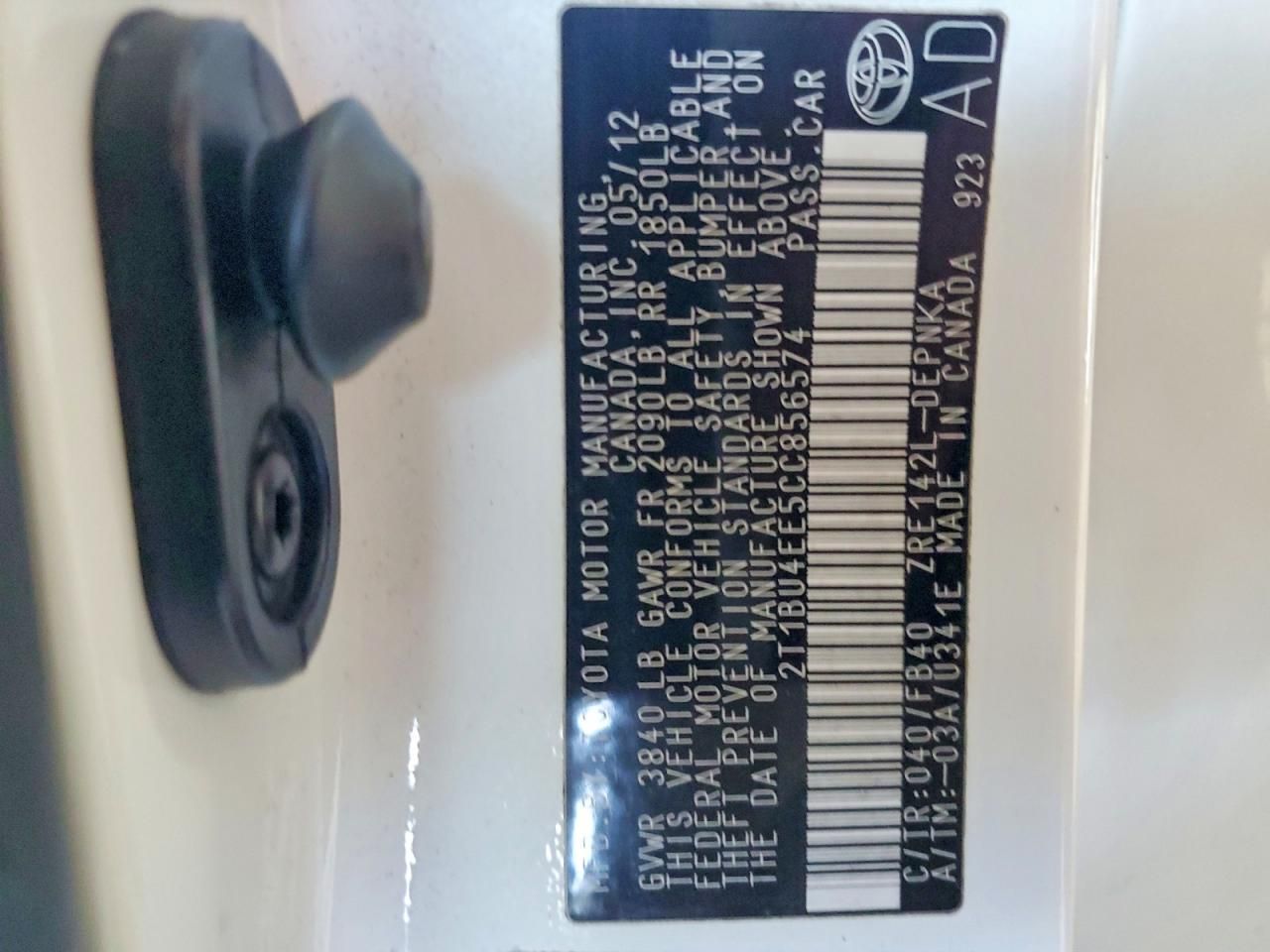 2012 Toyota Corolla Base