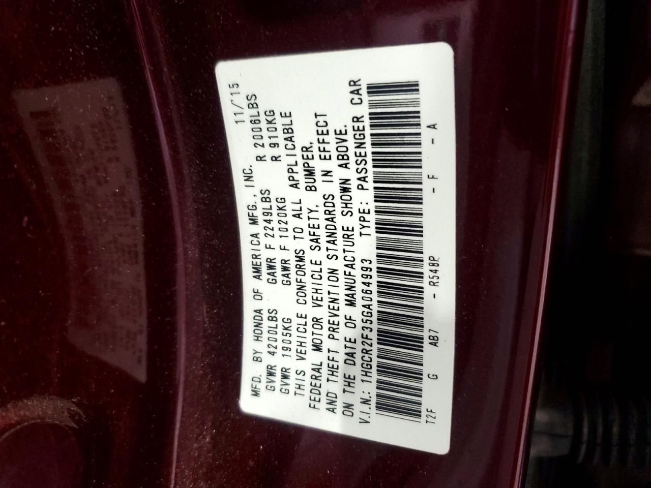 2016 Honda Accord lx