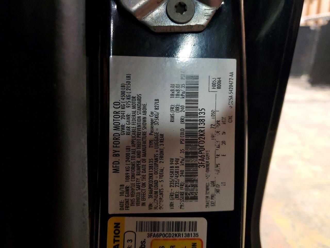 2019 Ford Fusion sel