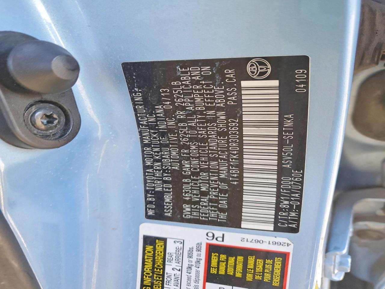 2013 Toyota Camry l