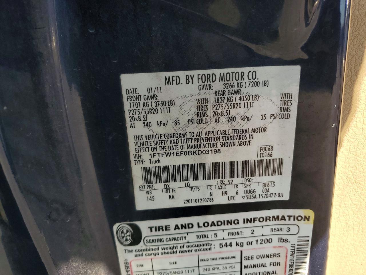 2011 Ford F150 Supercrew