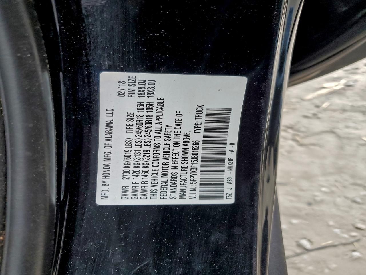 2018 Honda Ridgeline Sport