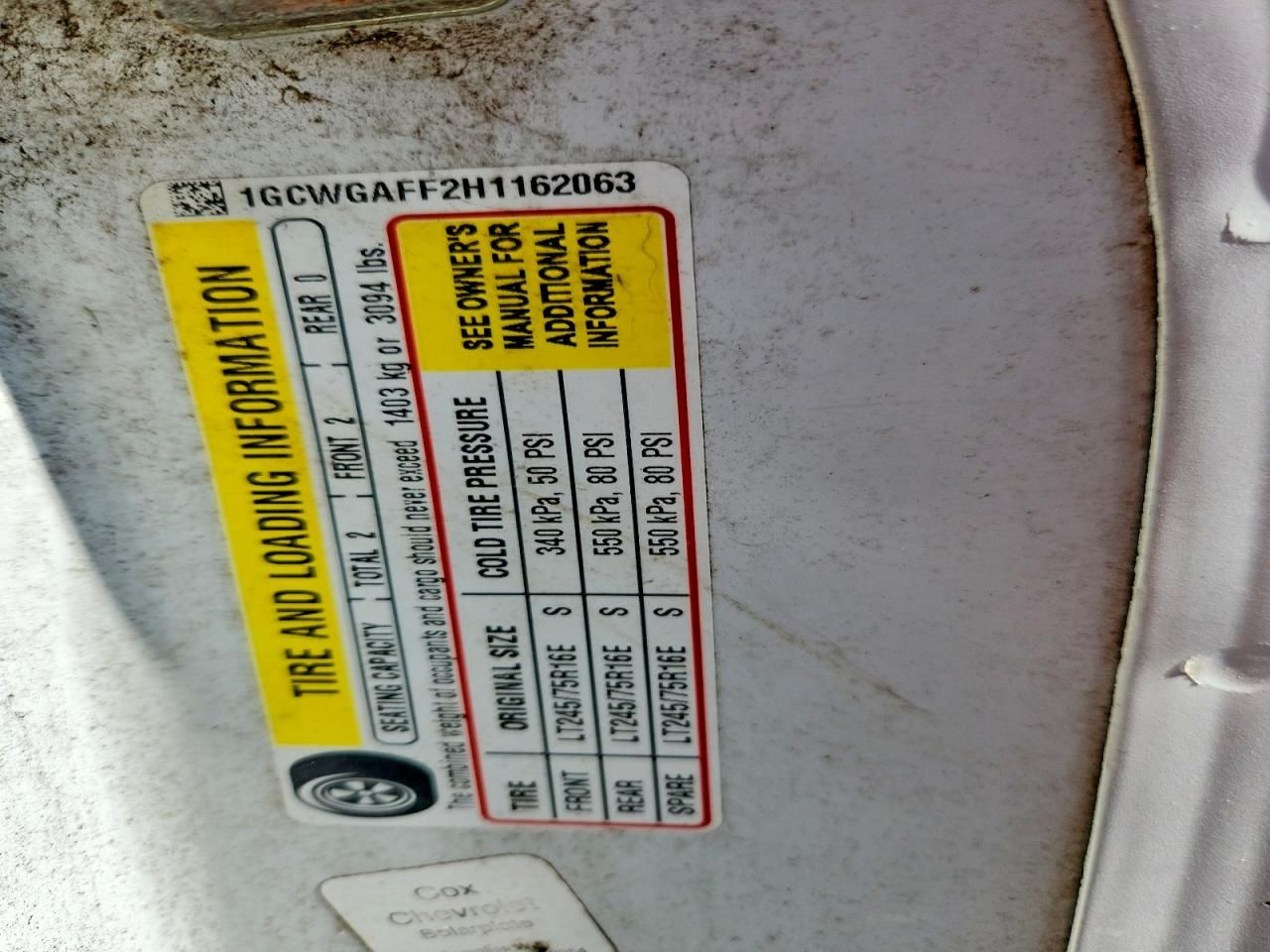 2017 Chevrolet Express G2500