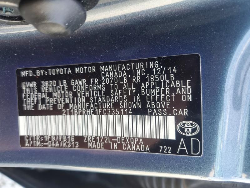 2015 Toyota Corolla eco