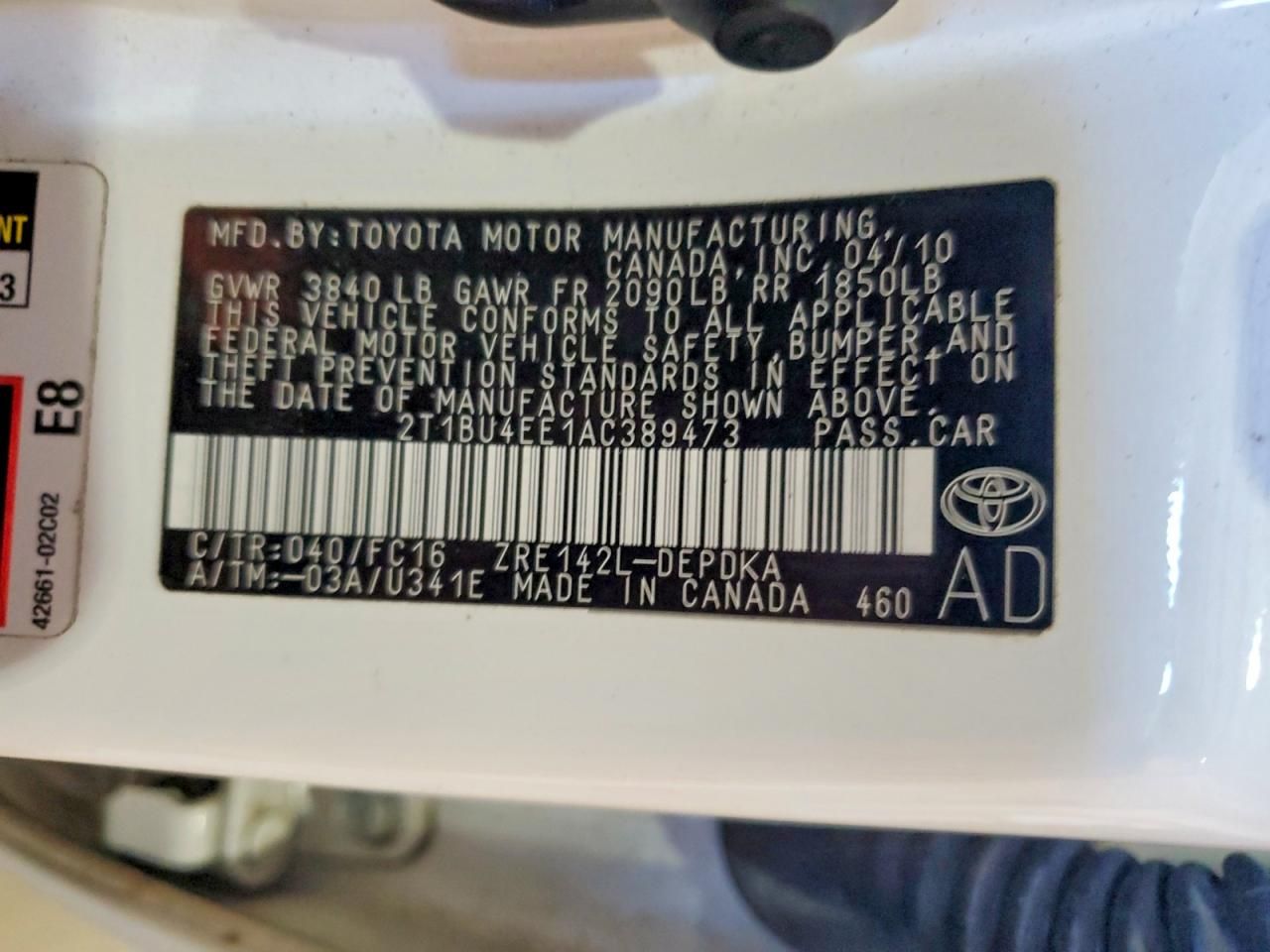 2010 Toyota Corolla Base