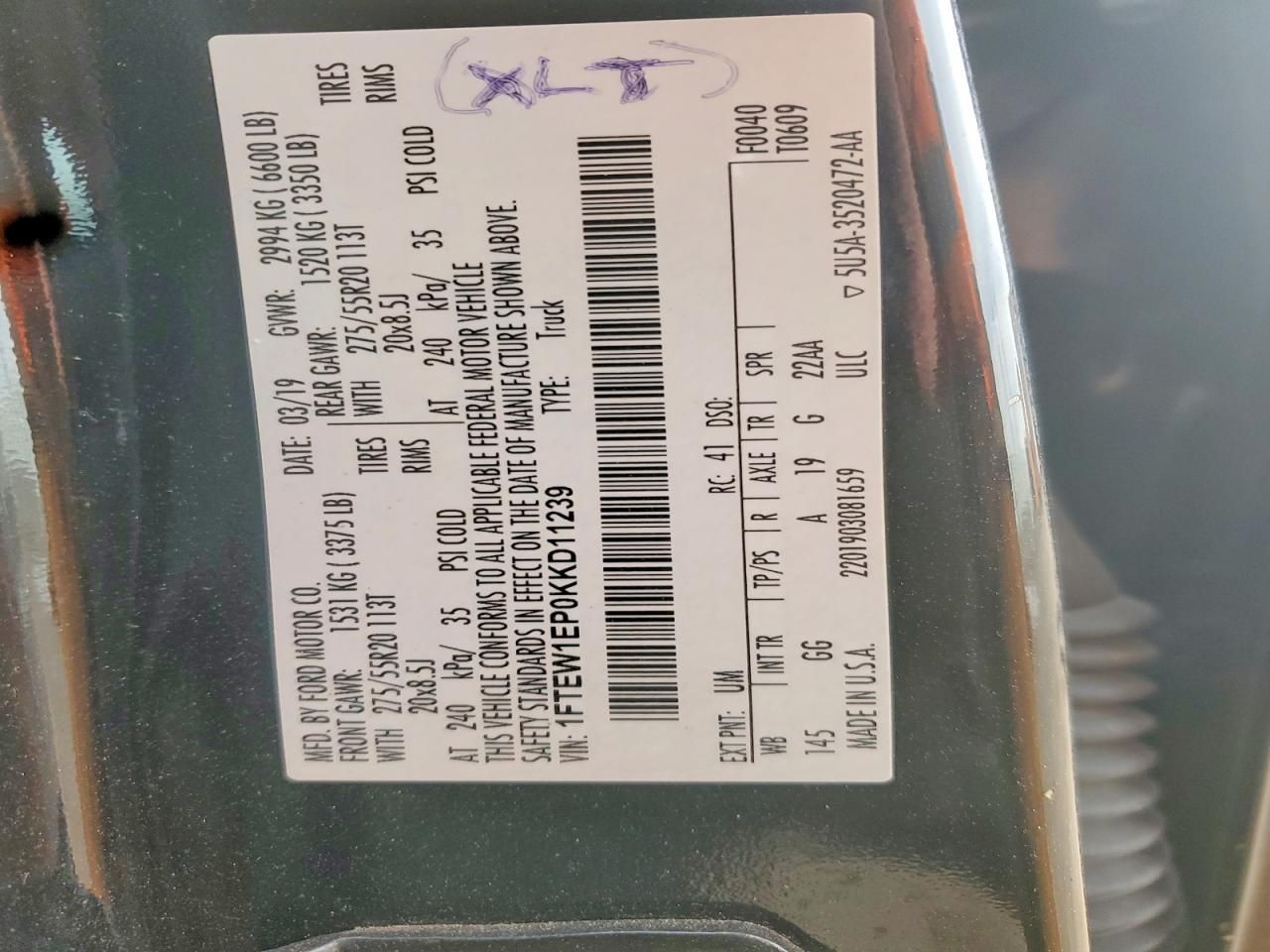 2019 Ford F150 Supercrew