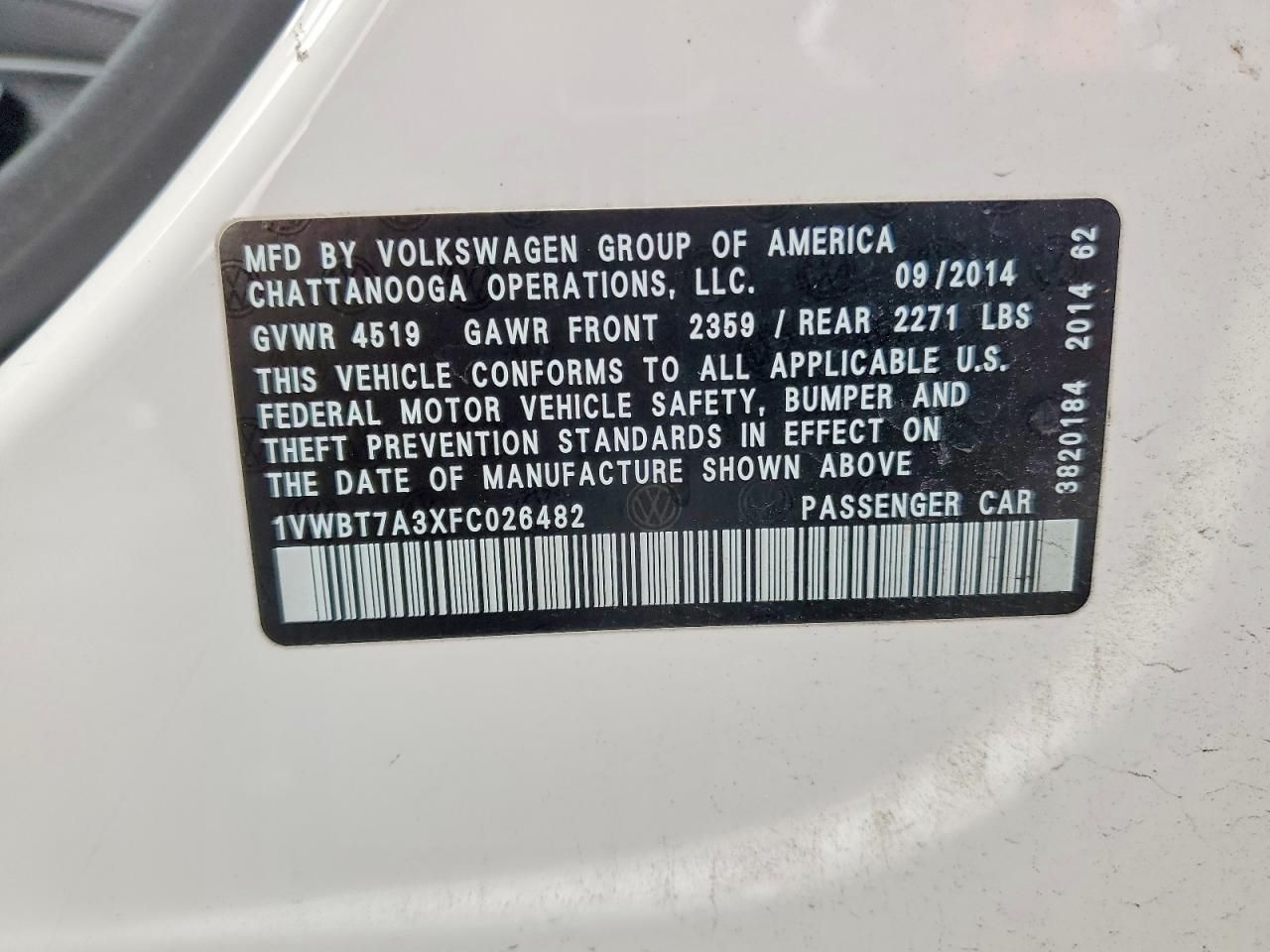 2015 Volkswagen Passat se