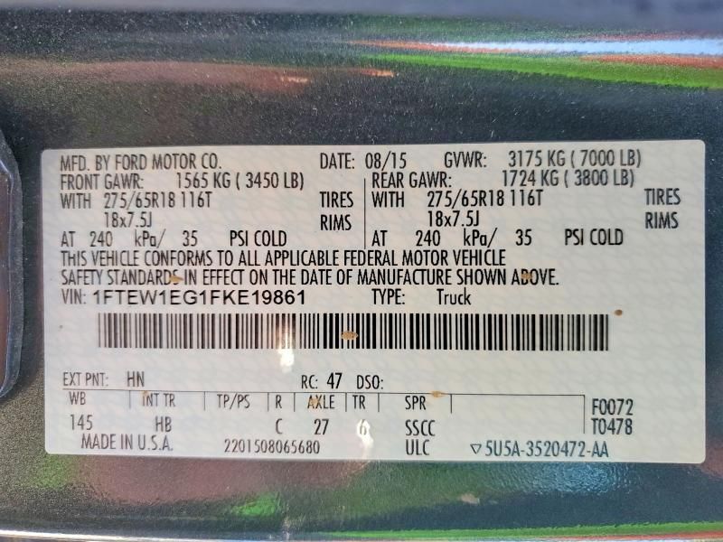 2015 Ford F150 Supercrew