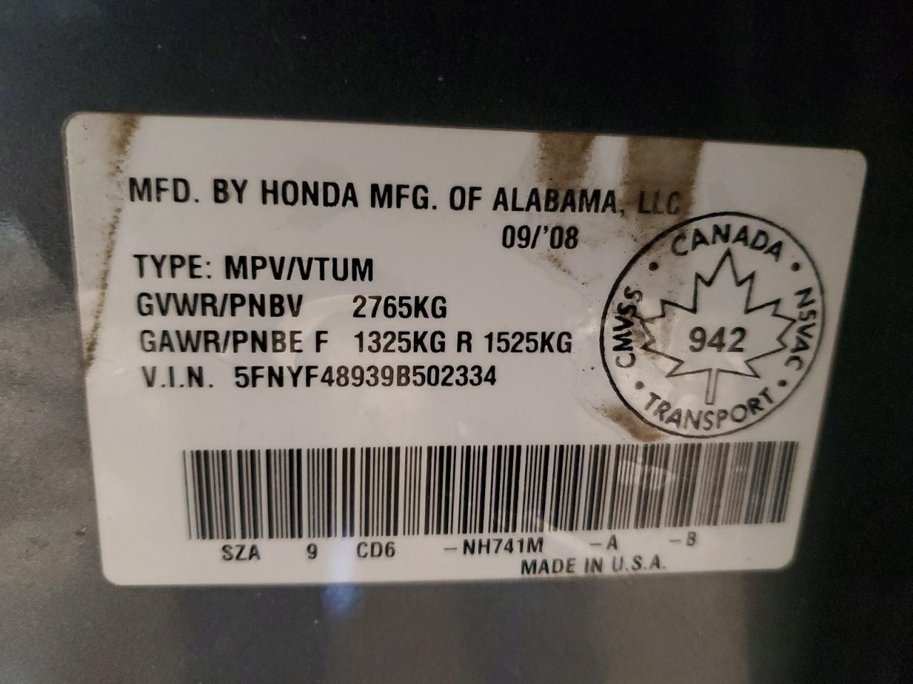 2009 Honda Pilot Touring