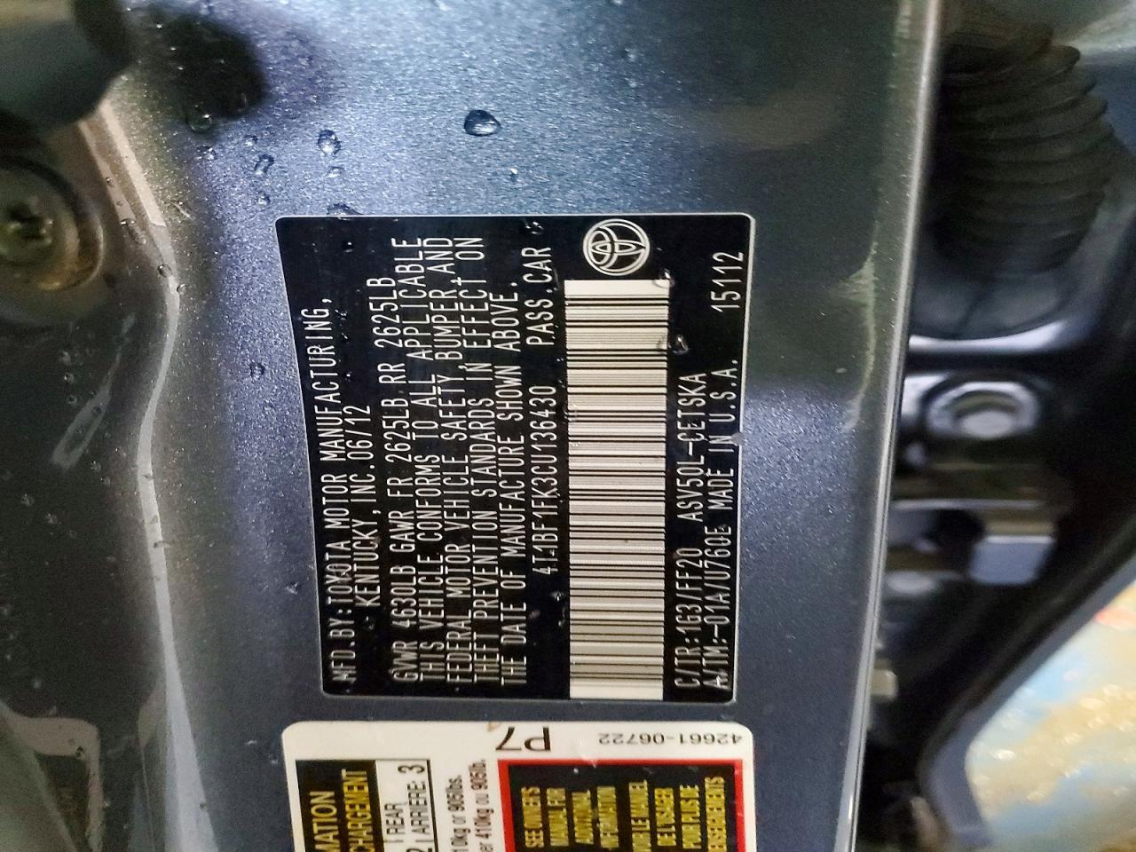 2012 Toyota Camry Base