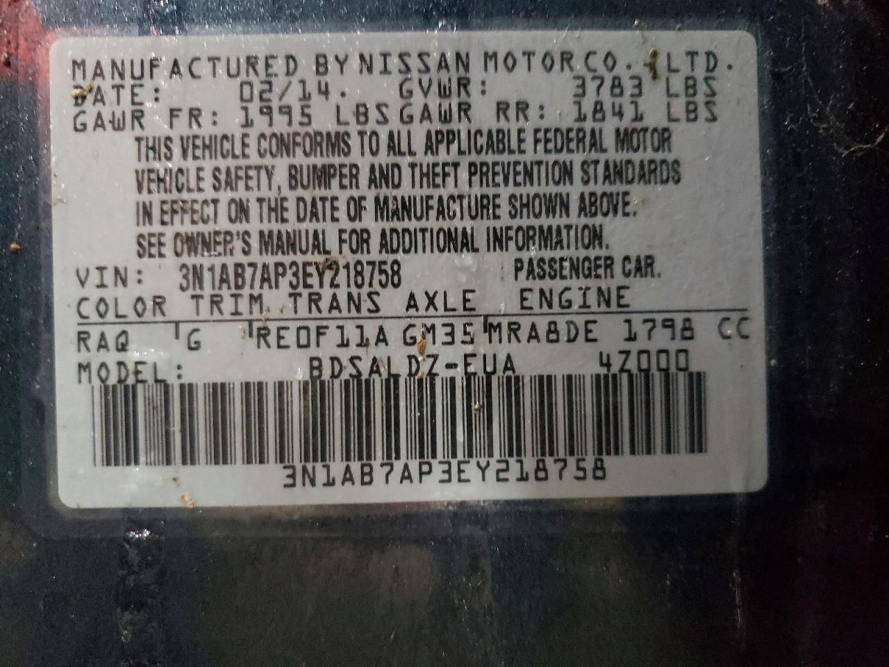 2014 Nissan Sentra s