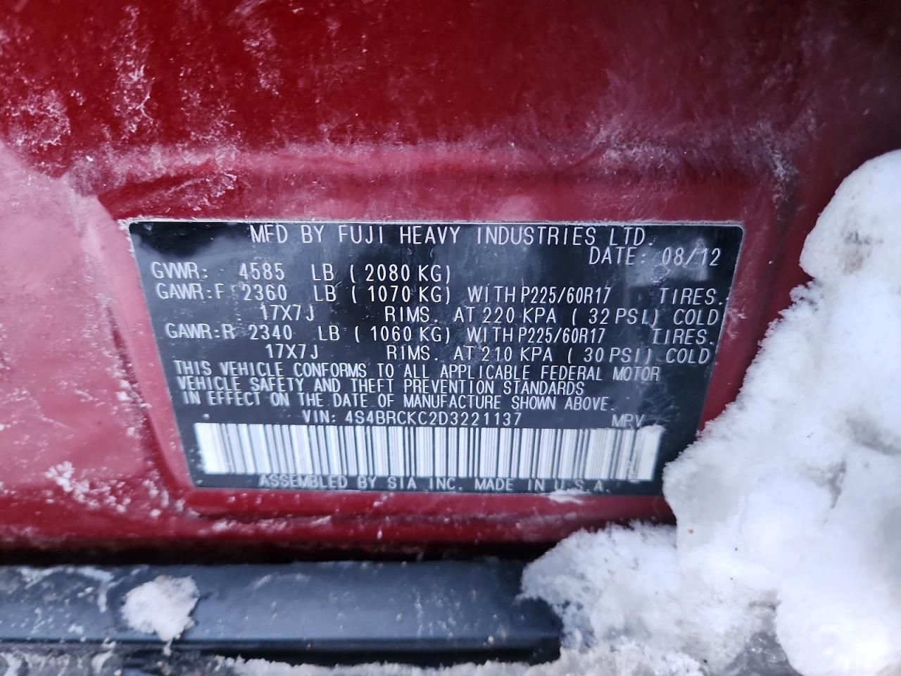 2013 Subaru Outback 2.5i Limited