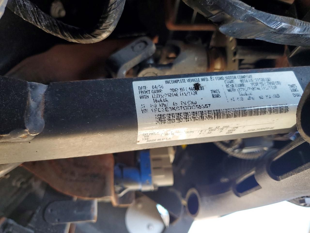 2016 Ford Econoline E350 Super Duty Stripped Chassis