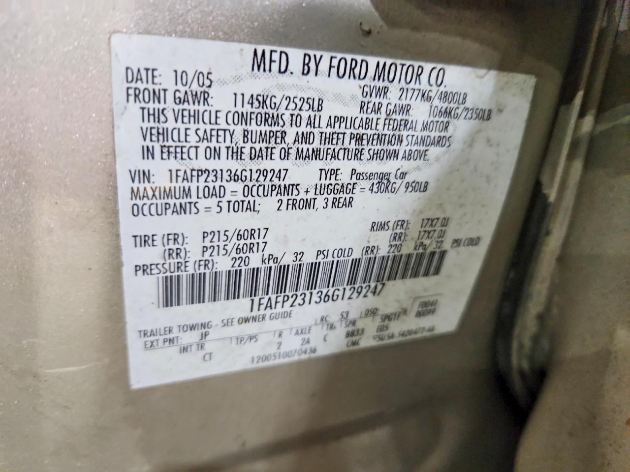 2006 Ford Five Hundred se