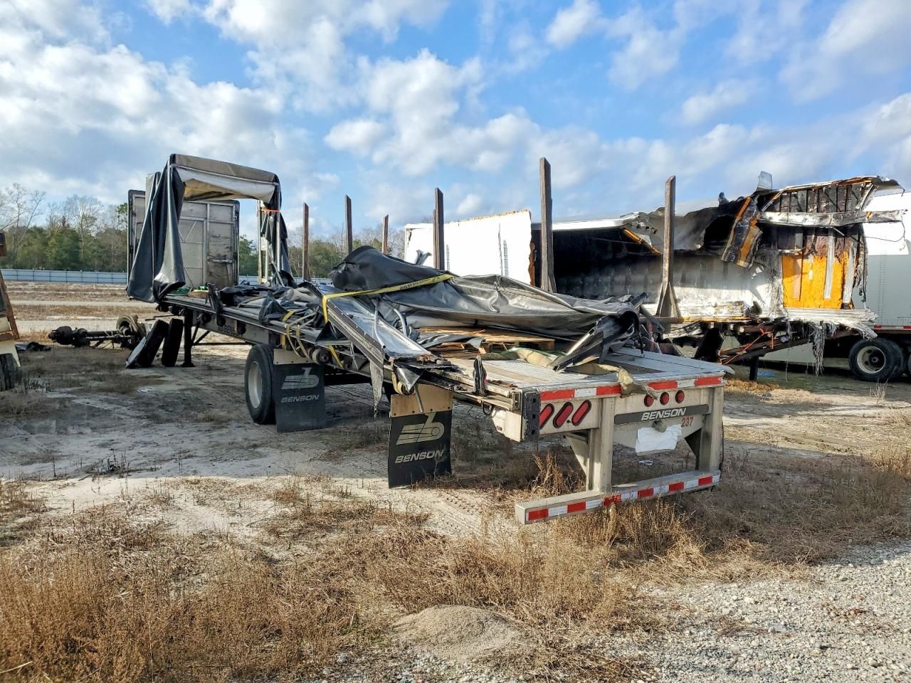 2014 Benson Flatbed Side Curtain Trailer