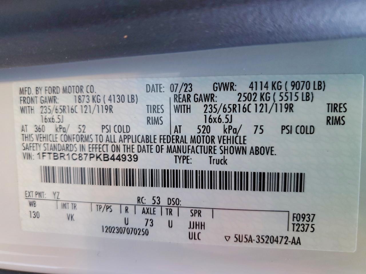 2023 Ford Transit 250 Delivery Van