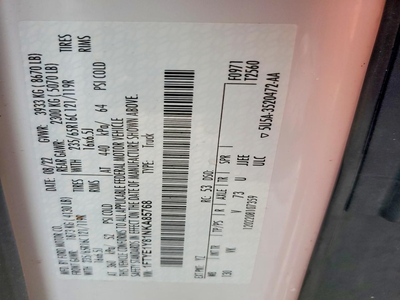 2022 Ford Transit T-150