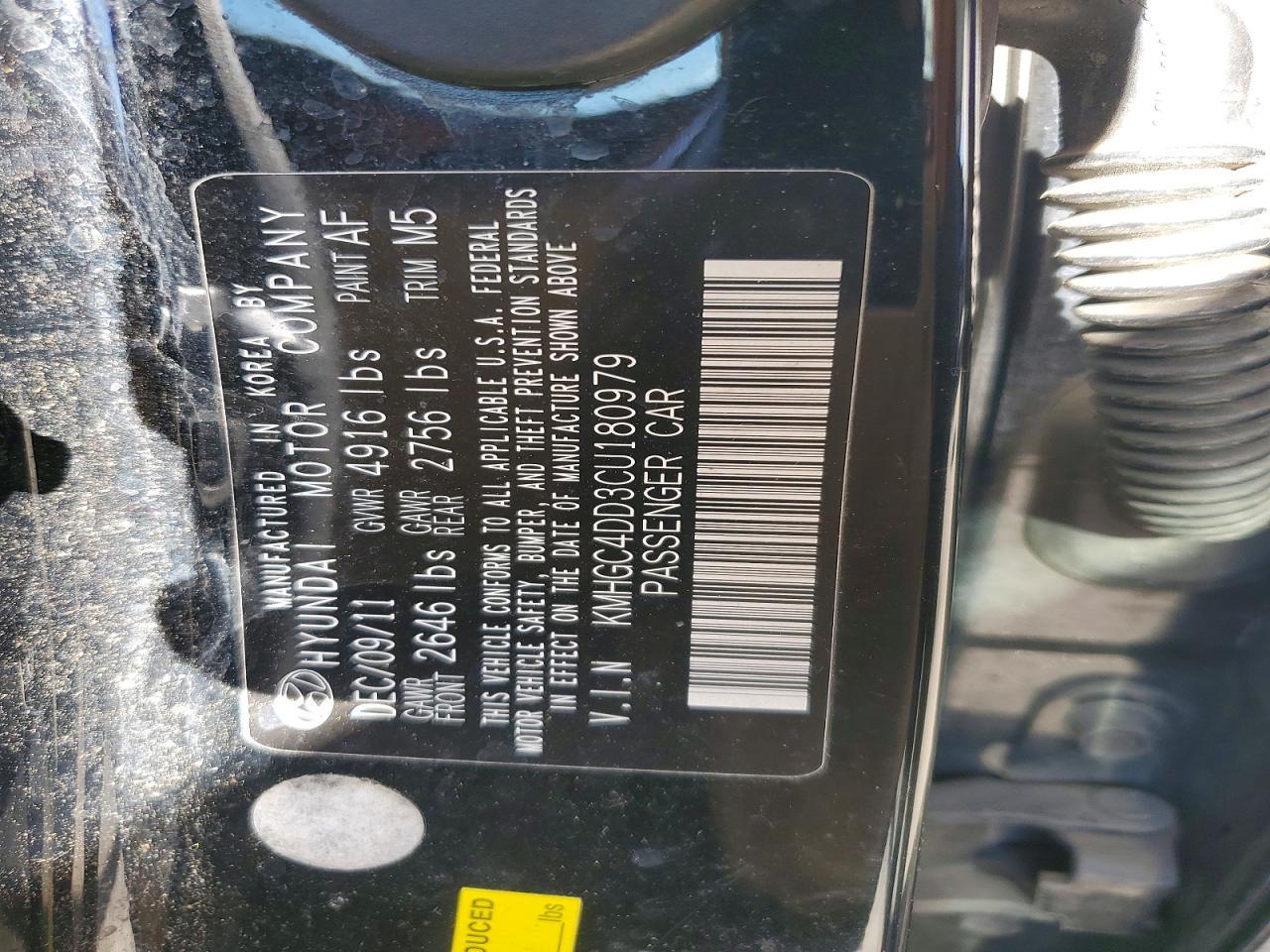 2012 Hyundai Genesis 3.8l